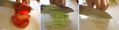 野菜を切ります。