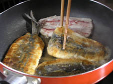 カリッと焼くのが大事です!