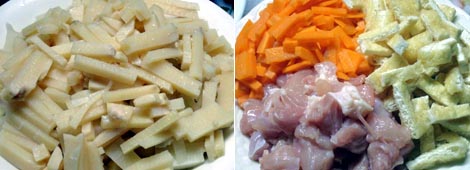 材料を切ります。