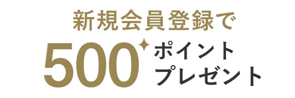 新規会員登録で500ポイントプレゼント